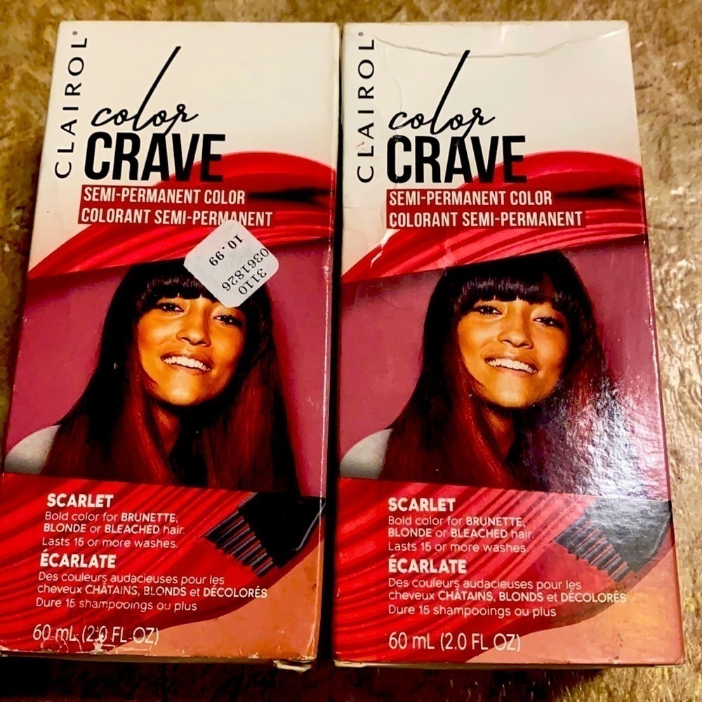 Clairol Color Crave  Scarlet Semi Permanent Hair Color Bundle NIB